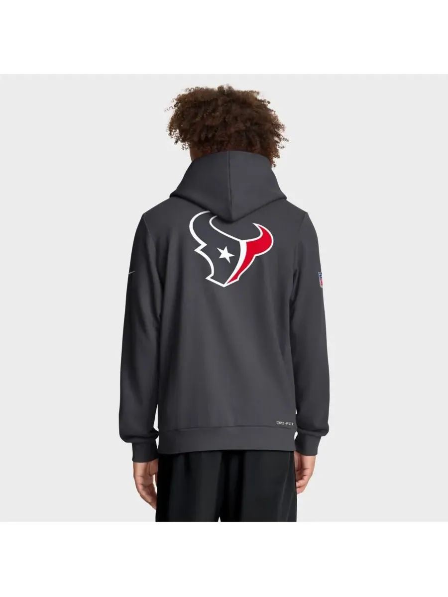 Nike Мужская толстовка на молнии Houston Texans Sideline Standard Issue Utility Player Dri-FIT — изображение 2 из 5, серый