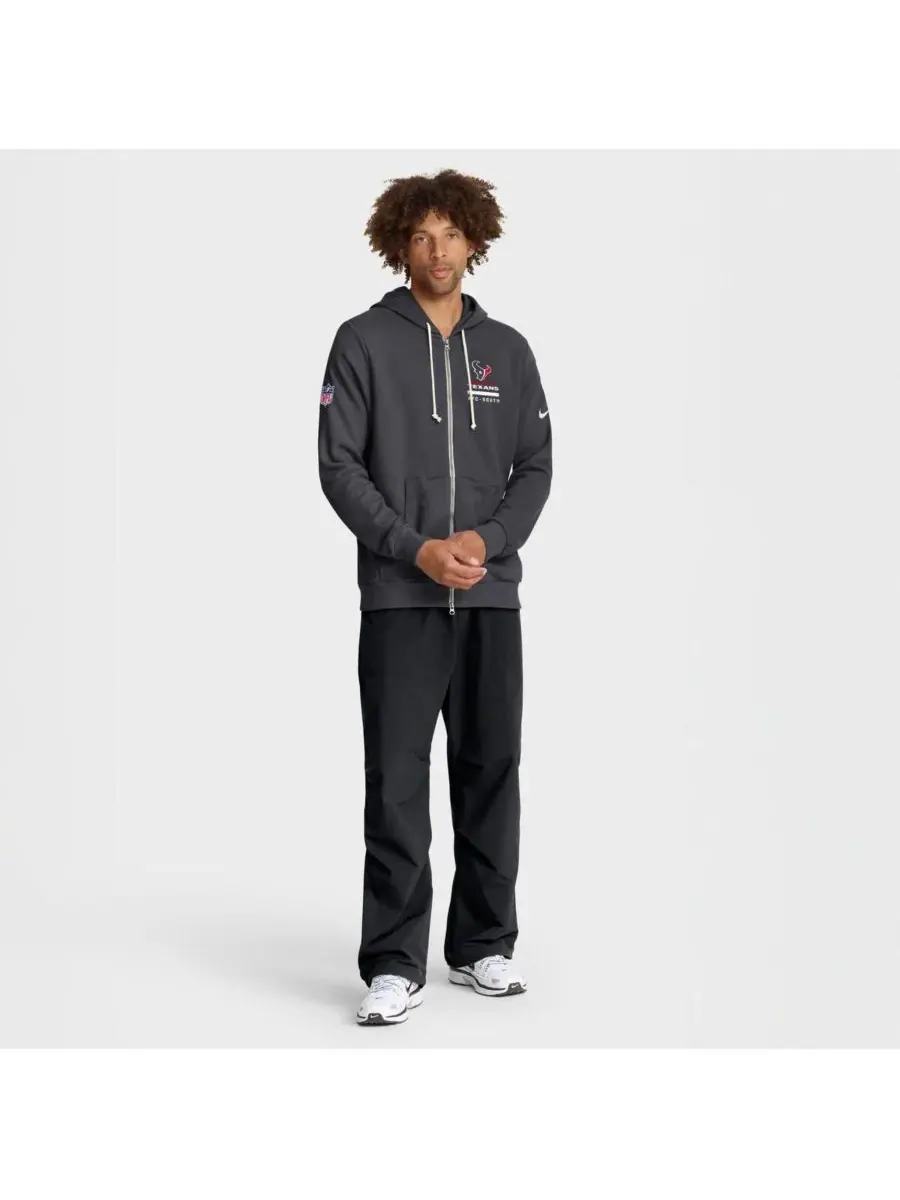 Nike Мужская толстовка на молнии Houston Texans Sideline Standard Issue Utility Player Dri-FIT — изображение 3 из 5, серый