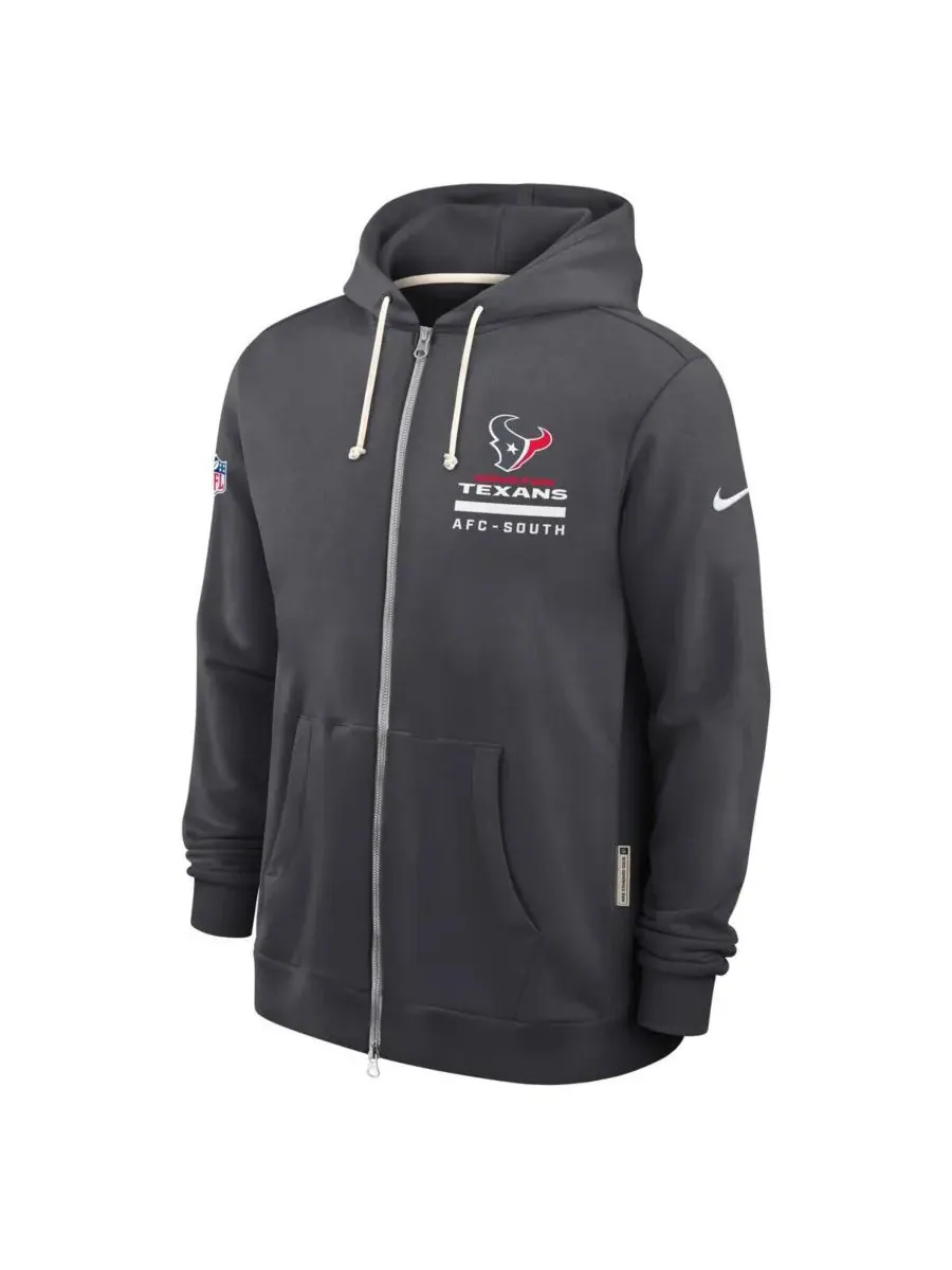 Nike Мужская толстовка на молнии Houston Texans Sideline Standard Issue Utility Player Dri-FIT — изображение 4 из 5, серый