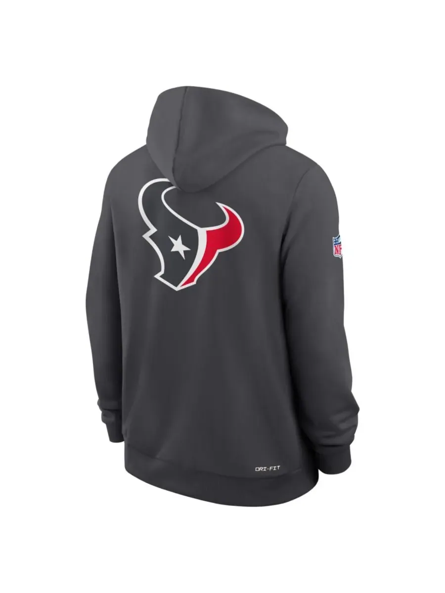 Nike Мужская толстовка на молнии Houston Texans Sideline Standard Issue Utility Player Dri-FIT — изображение 5 из 5, серый