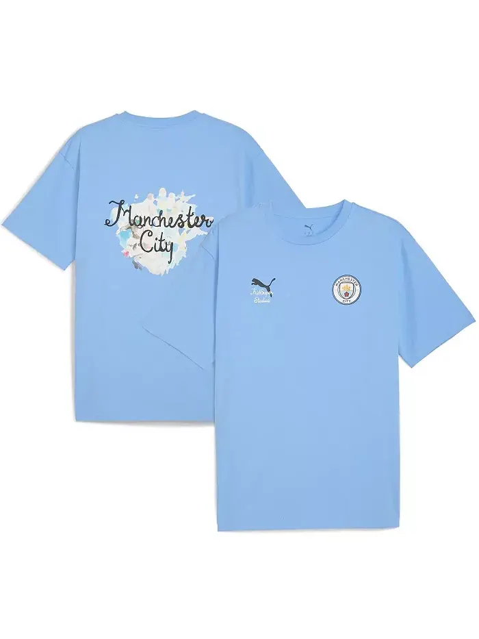 X KidSuper Мужская футболка с принтом Manchester City 2025 FIFA Club World Cup в светло-голубом — изображение 1 из 3
