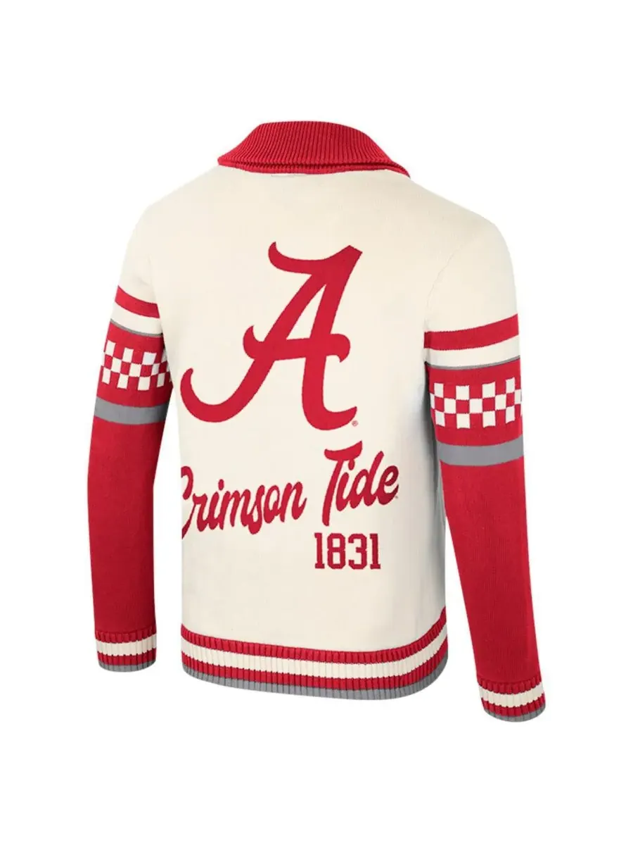 Colosseum Женский кремовый жаккардовый свитер Alabama Crimson Tide Wild Collective на пуговицах — изображение 3 из 3, бежевый