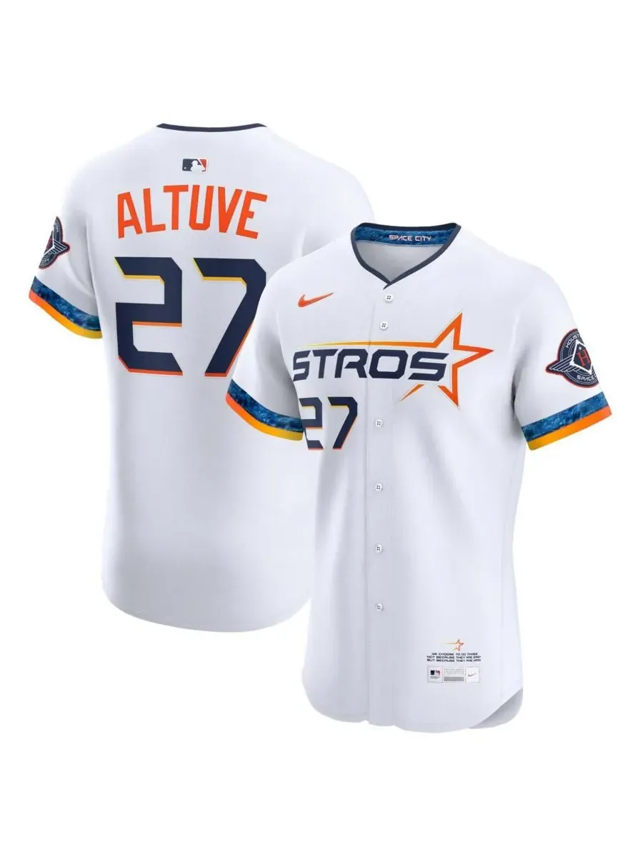 Nike Мужская белая футболка Хосе Алтуве, Houston Astros 2025 City Connect Elite Player Jersey — изображение 1 из 3, белый