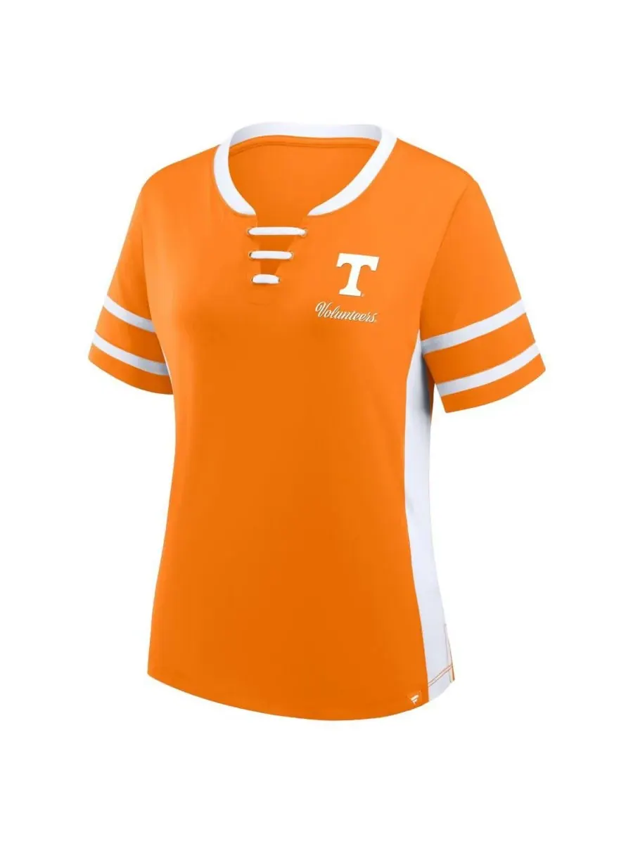 Fanatics Женская футболка Tennessee Orange/White Tennessee Volunteers Be Fearless Athena на шнуровке — изображение 2 из 3