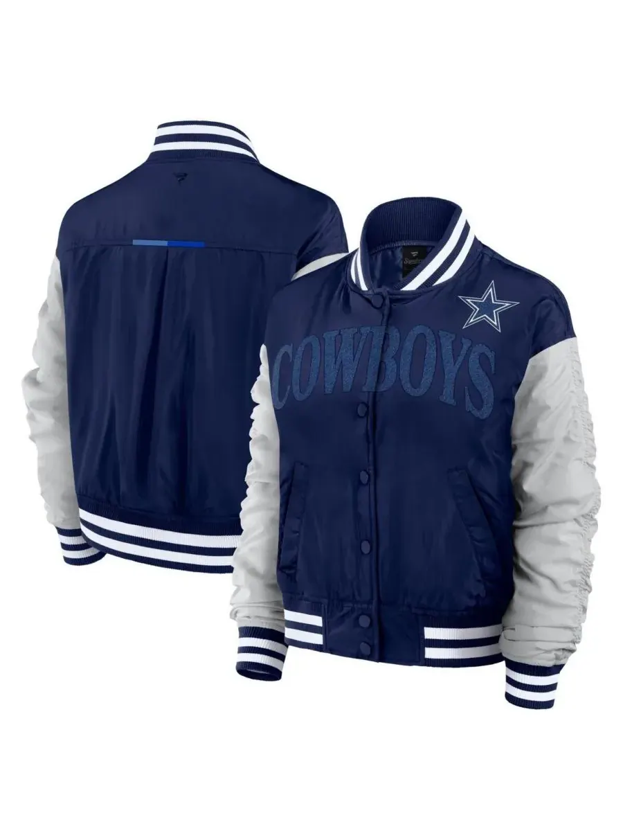 Fanatics Женская темно-синяя куртка Dallas Cowboys Elements Wave с застежкой на кнопках — изображение 1 из 3, темно-синий