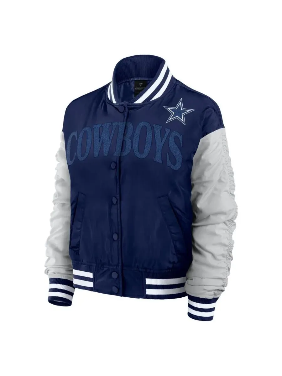 Fanatics Женская темно-синяя куртка Dallas Cowboys Elements Wave с застежкой на кнопках — изображение 3 из 3, темно-синий