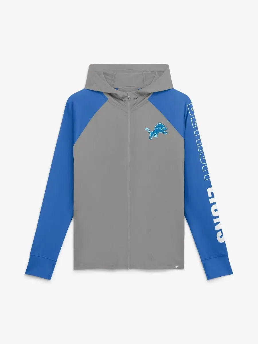 Женская худи-олимпийка с принтом, модель Cornerback Blitz Raglan Fanatics — изображение 1 из 2, серый синий