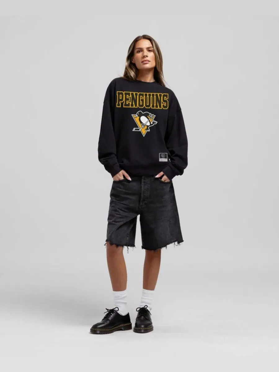 Свитшот оверсайз Pittsburgh Penguins Core Mitchell & Ness — изображение 1 из 2, черный
