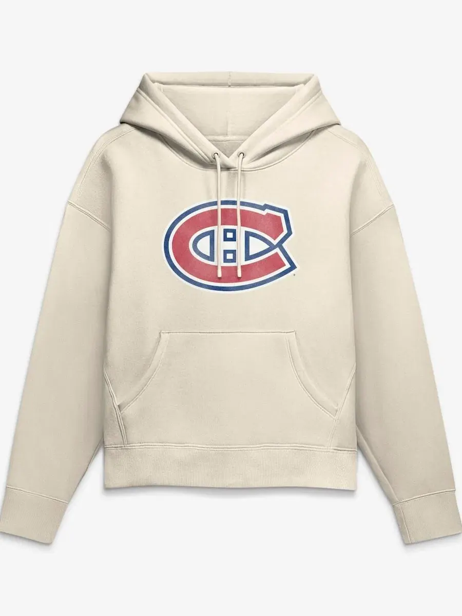 Худи с капюшоном и принтом Montreal Canadiens Elevated Distressed Logo Fanatics — изображение 1 из 2, бежевый