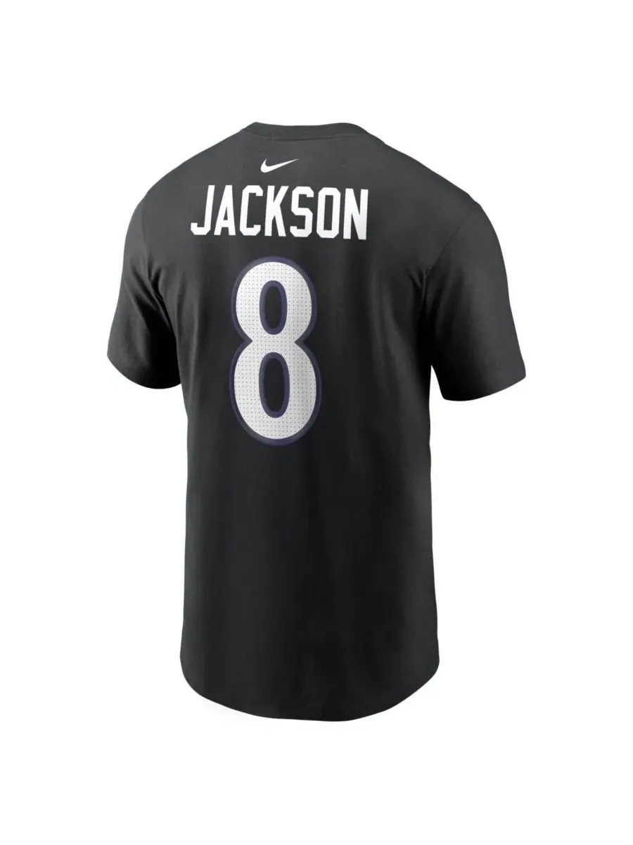 Футболка с длинным рукавом Lamar Jackson Black Baltimore Ravens Name Number T-Shirt Nike — изображение 3 из 3, черный