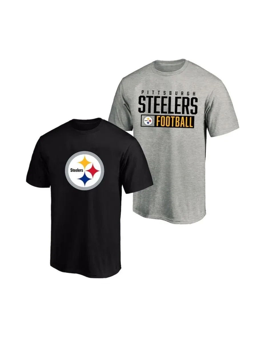 Комплект футболок с принтом Pittsburgh Steelers Fanatics — изображение 1 из 1, серый черный