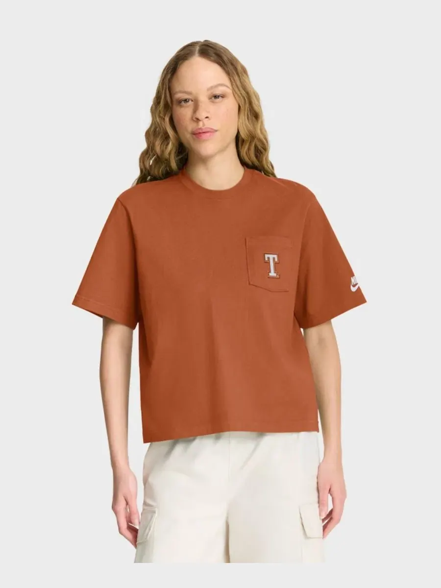 Футболка свободного кроя с винтажным принтом Texas Longhorns Nike — изображение 1 из 5, оранжевый