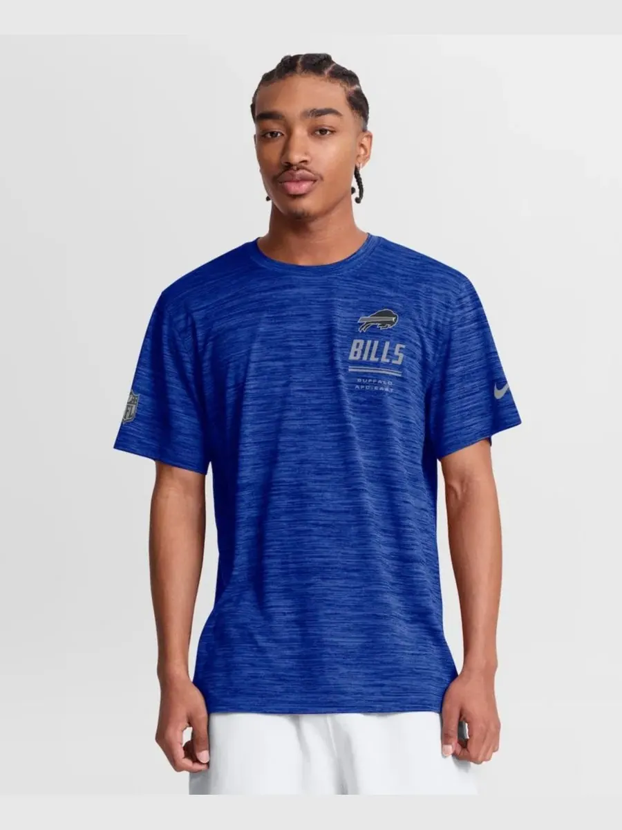 Футболка Nike Mens Royal Buffalo Bills Sideline Double Covered Dri-FIT Velocity — изображение 1 из 5, королевский
