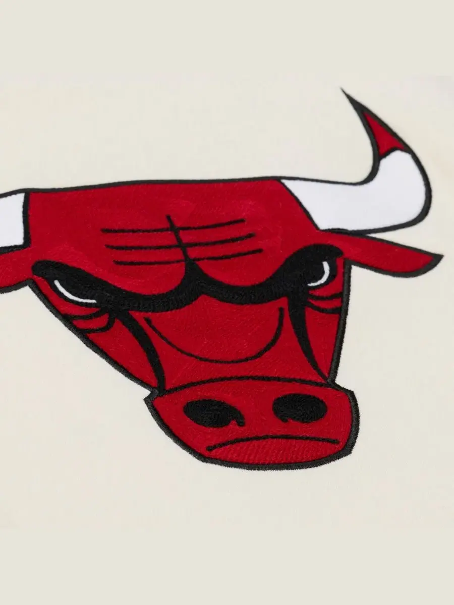Худи из флиса с вышивкой Chicago Bulls Mitchell & Ness — изображение 4 из 5, бежевый