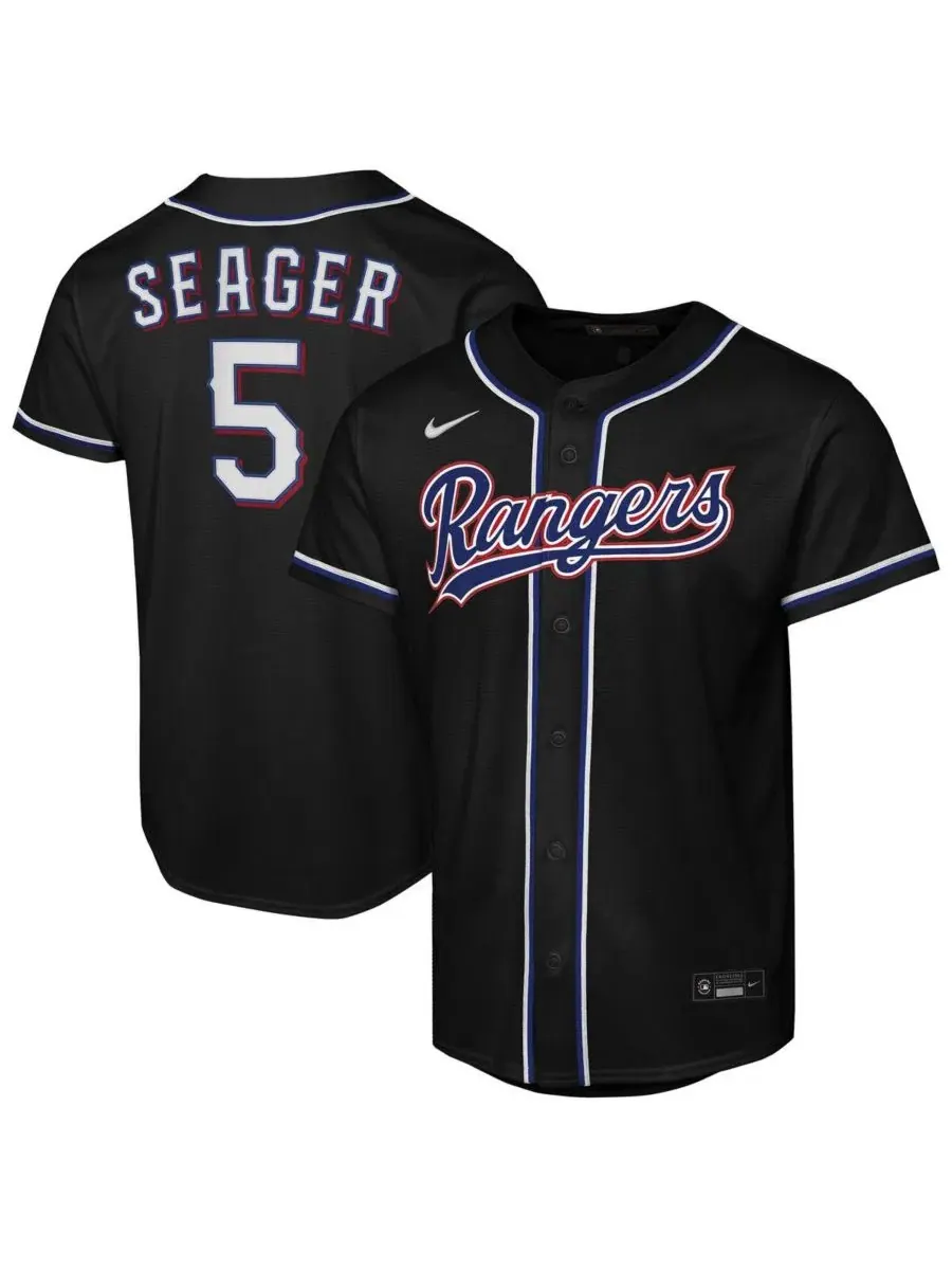 Детская футболка-джерси с длинным рукавом Corey Seager Nike — изображение 1 из 3, черный