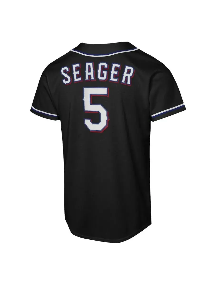 Детская футболка-джерси с длинным рукавом Corey Seager Nike — изображение 3 из 3, черный