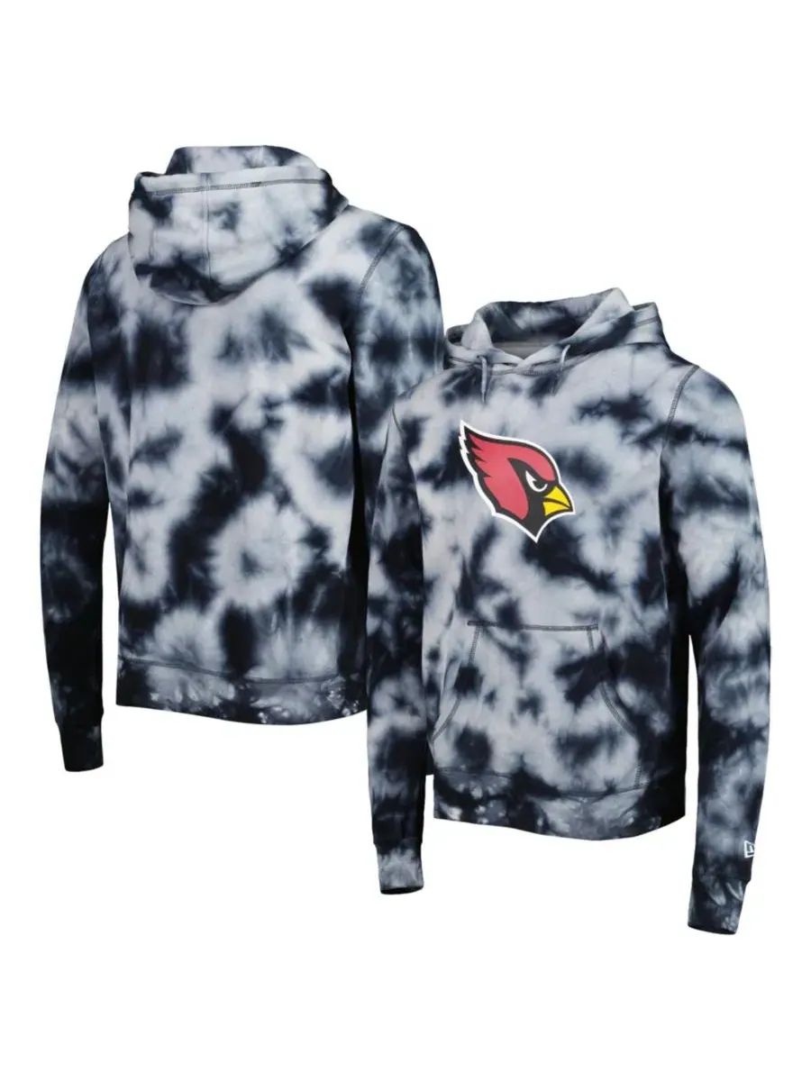 Толстовка с капюшоном с принтом и тай-дай узором Arizona Cardinals New Era — изображение 1 из 3, черный