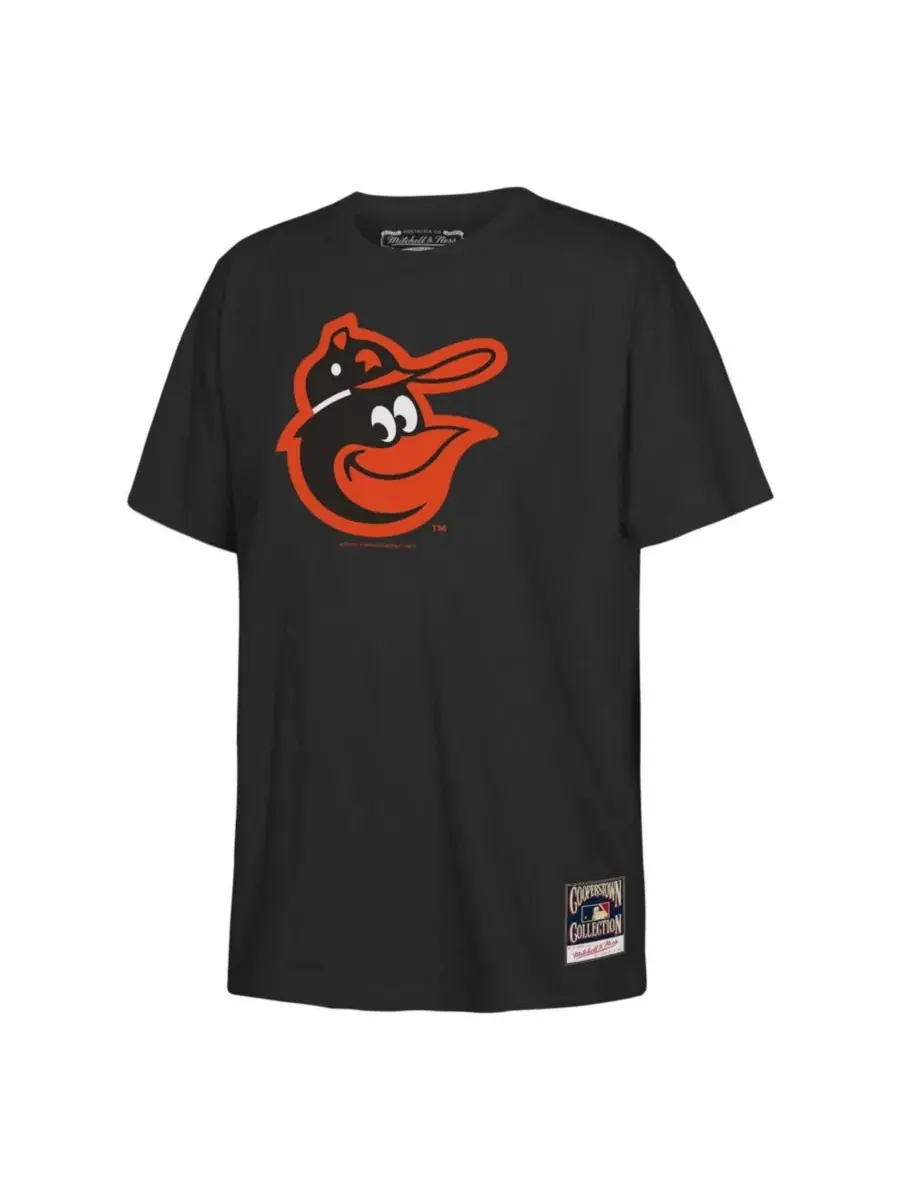 Детская футболка с ретро-логотипом Mitchell & Ness — изображение 1 из 1, черный
