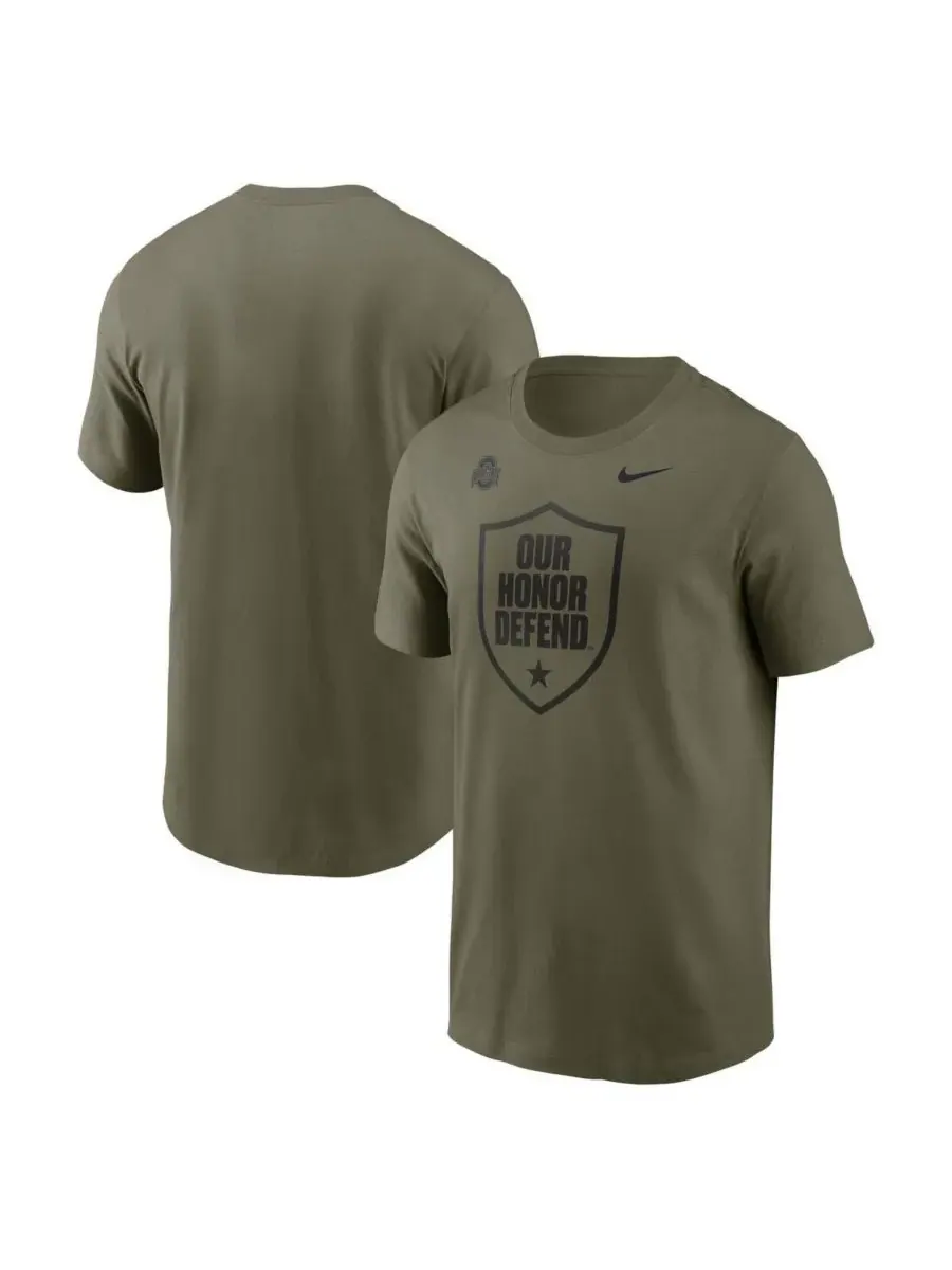 Nike Мужская футболка оливкового цвета с логотипом команды Ohio State Buckeyes Primetime — изображение 1 из 3, оливковый