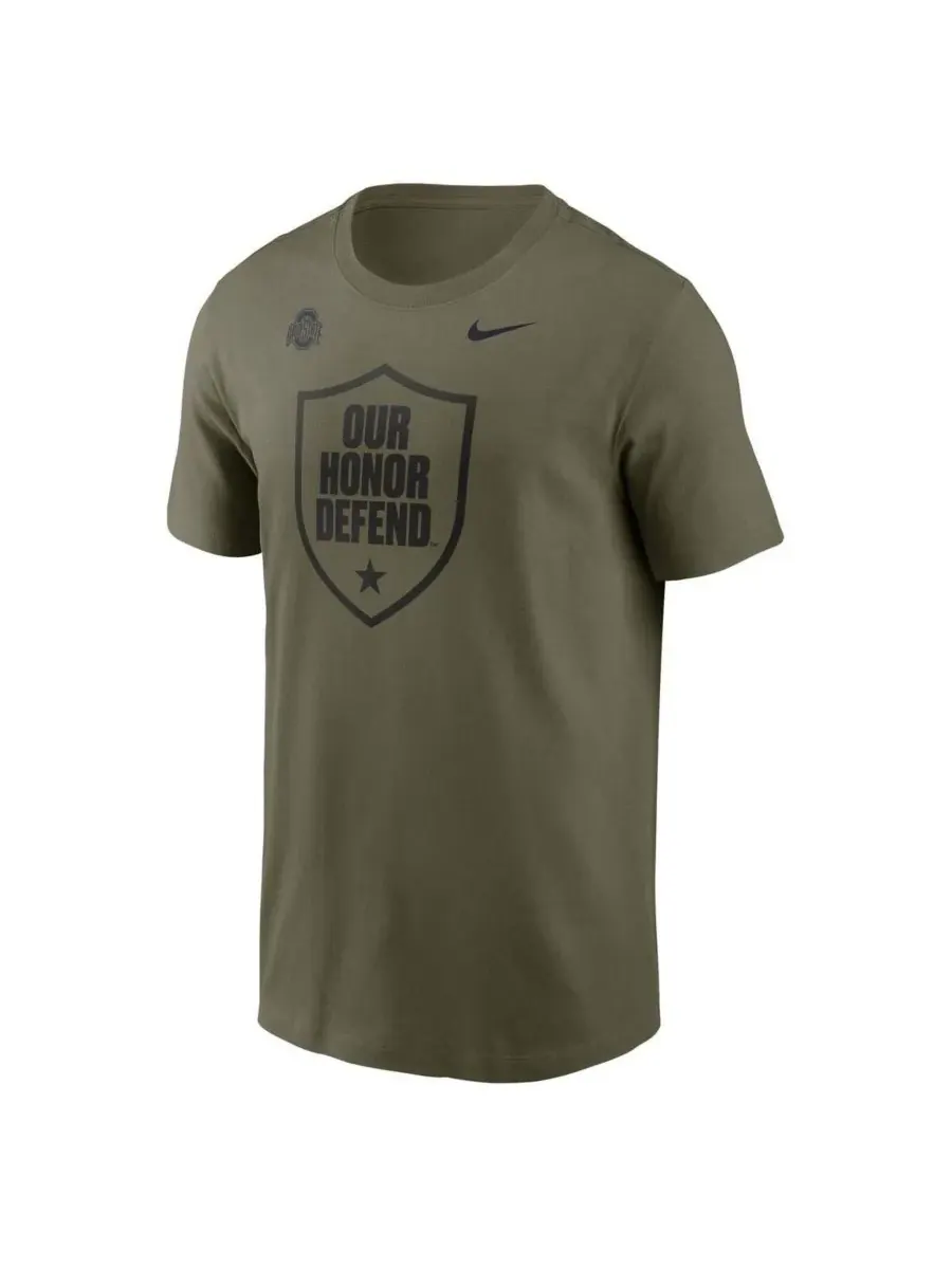 Nike Мужская футболка оливкового цвета с логотипом команды Ohio State Buckeyes Primetime — изображение 3 из 3, оливковый