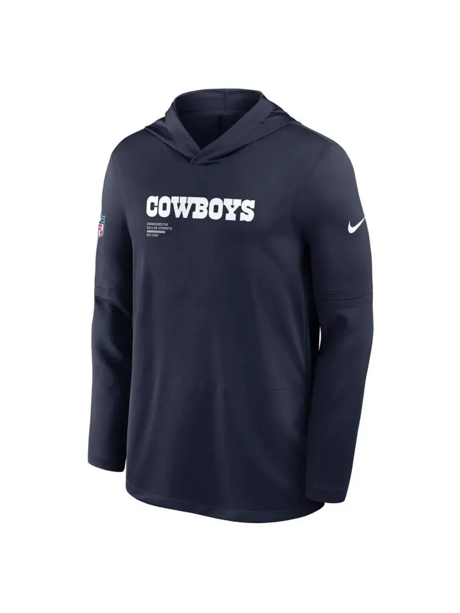 Nike Мужская темно-синяя толстовка с длинными рукавами Dallas Cowboys Sideline Pure Performance — изображение 1 из 2