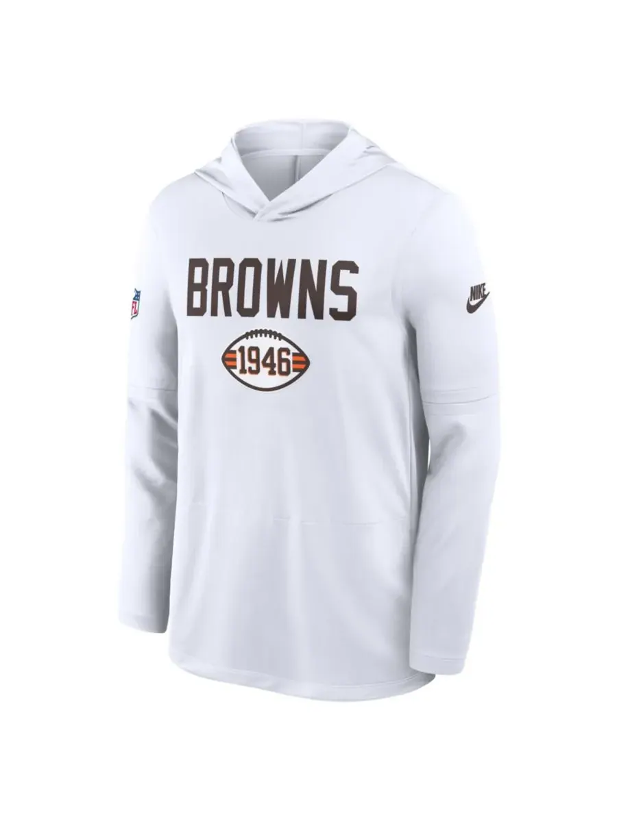 Nike Мужская белая толстовка с длинными рукавами Cleveland Browns Alt Pack Pass Accuracy Performance — изображение 2 из 2
