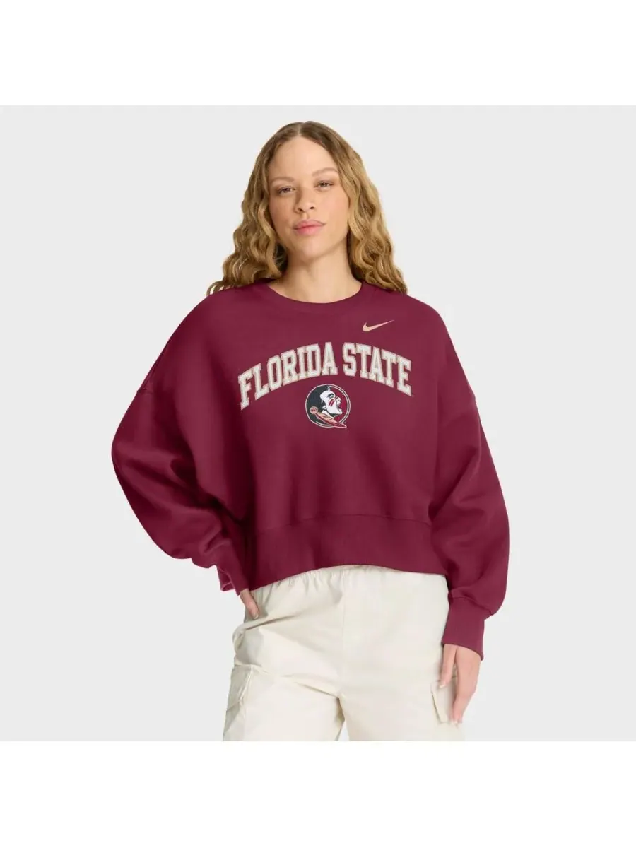 Женская толстовка Garnet Florida State Seminoles Oversized Phoenix Arch Pullover Sweatshirt Nike — изображение 1 из 3, гранат