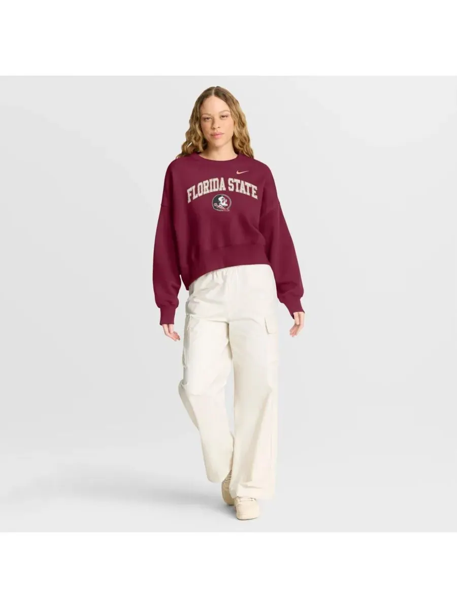 Женская толстовка Garnet Florida State Seminoles Oversized Phoenix Arch Pullover Sweatshirt Nike — изображение 2 из 3, гранат