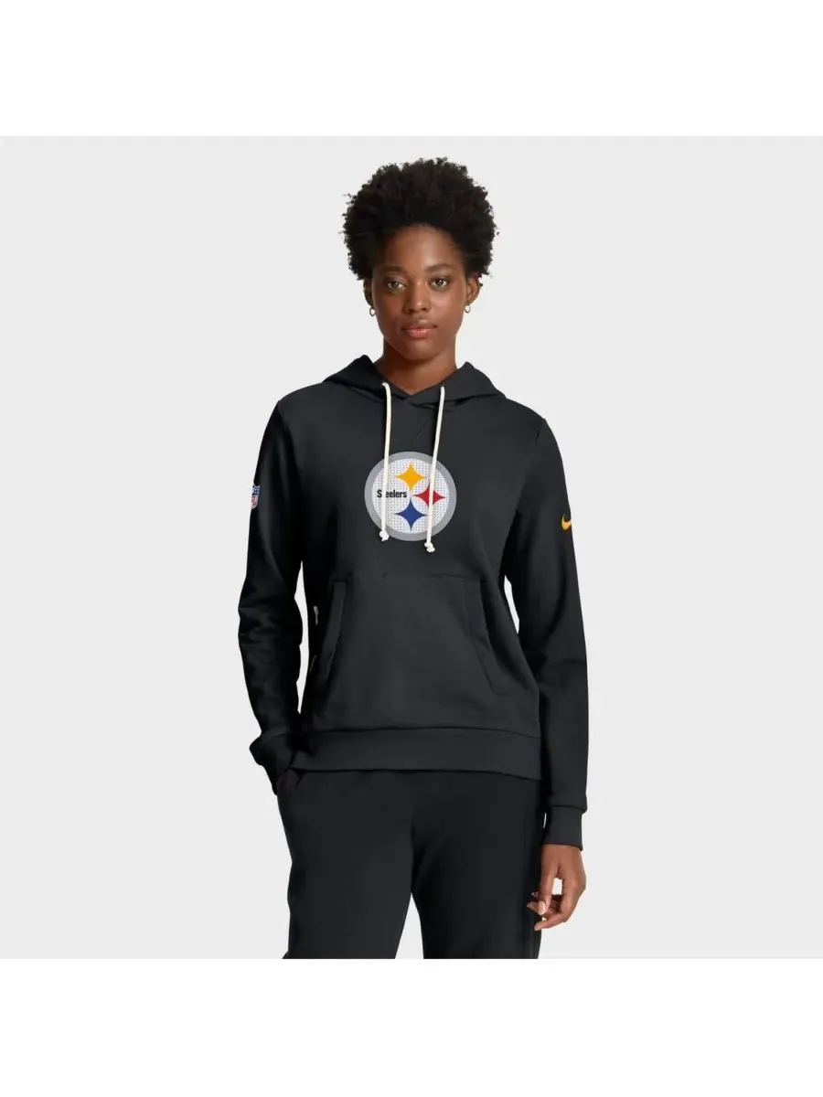 Nike Женская черная толстовка Pittsburgh Steelers Sideline Standard Issue Initial Home Dri-FIT — изображение 1 из 4, черный