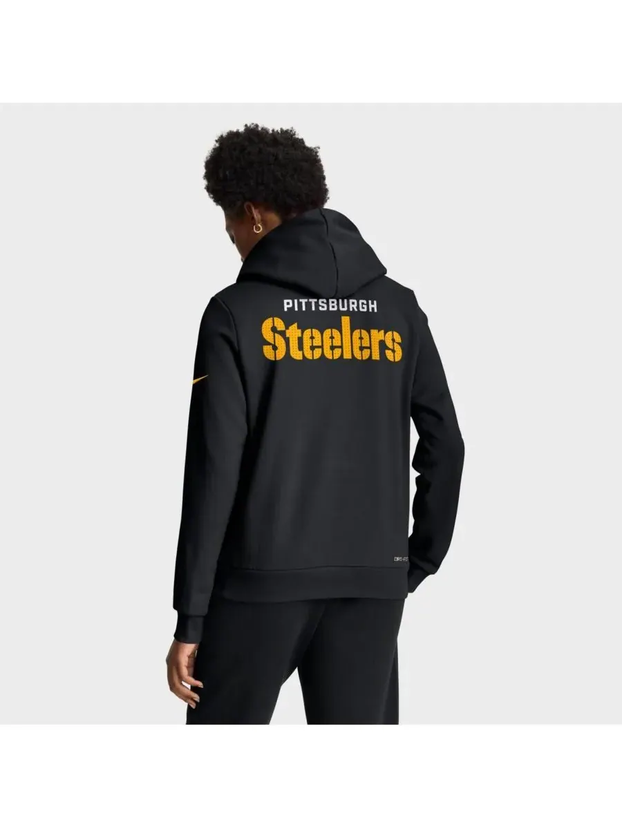 Nike Женская черная толстовка Pittsburgh Steelers Sideline Standard Issue Initial Home Dri-FIT — изображение 2 из 4, черный