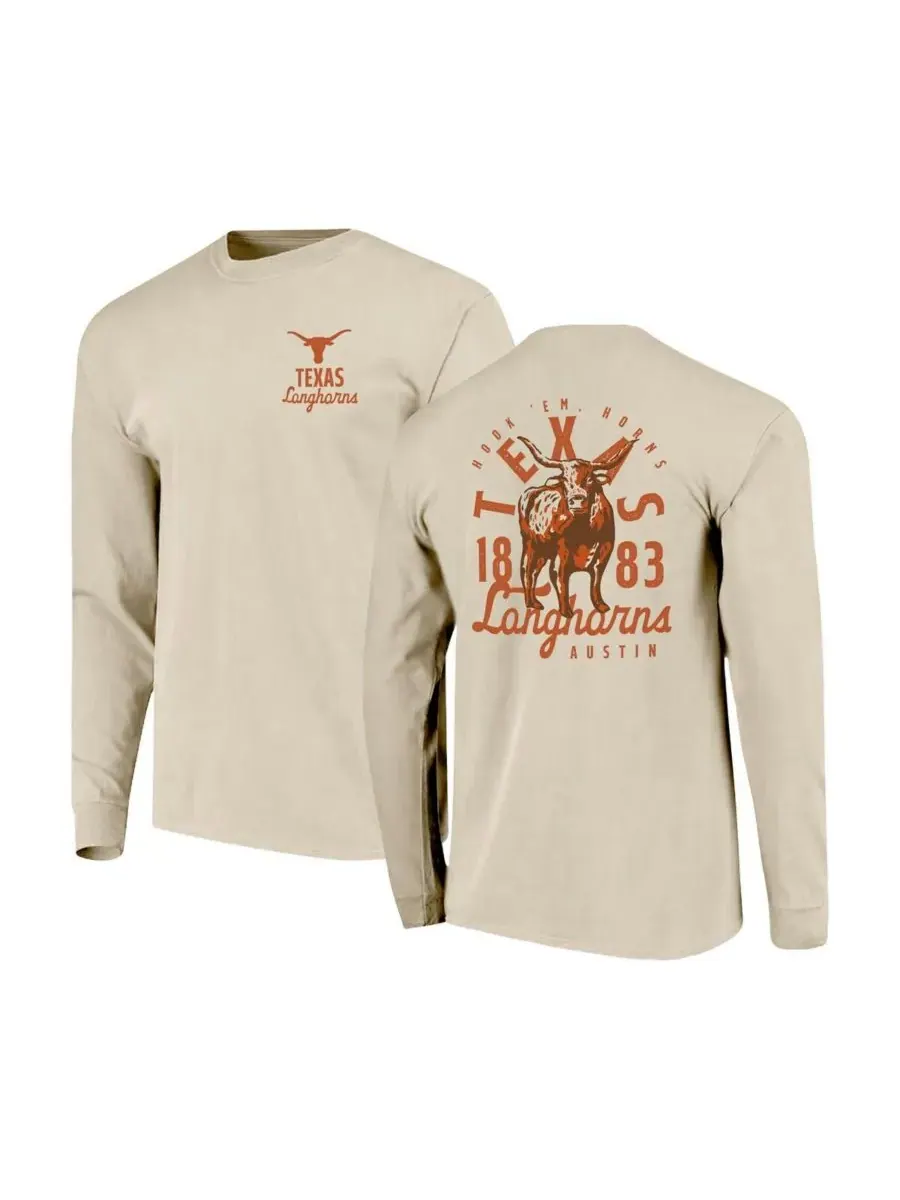 Мужская футболка с длинными рукавами Natural Texas Longhorns Comfort Colors с изображением — изображение 1 из 3, прозрачный