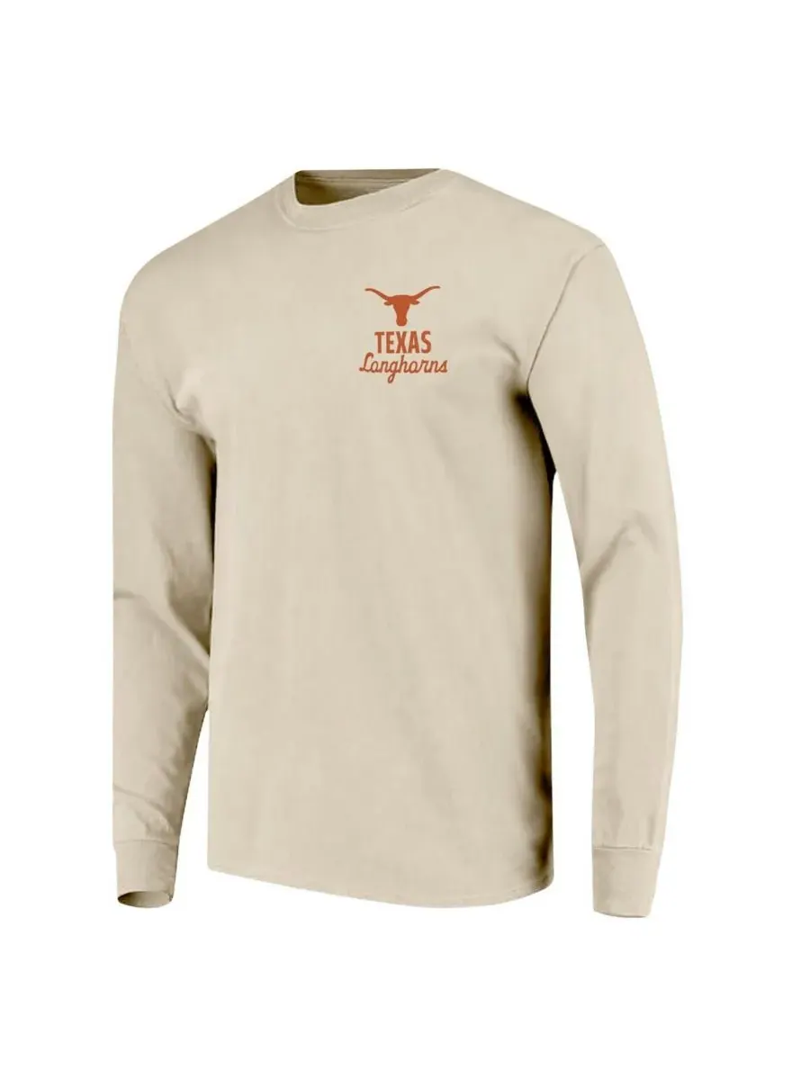 Мужская футболка с длинными рукавами Natural Texas Longhorns Comfort Colors с изображением — изображение 3 из 3, прозрачный