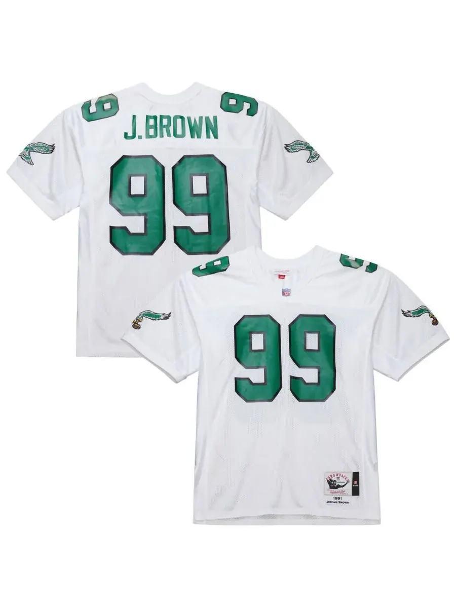 Mitchell & Ness Мужская белая футболка Джерома Брауна, посвященная команде Philadelphia Eagles 1991 — изображение 1 из 5