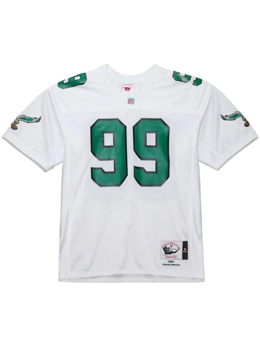 Mitchell & Ness Мужская белая футболка Джерома Брауна, посвященная команде Philadelphia Eagles 1991 — изображение 2 из 5