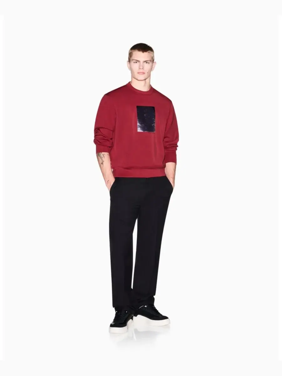 Мужская толстовка с круглым вырезом и цветочным принтом в коробке A|X Armani Exchange, Winery — изображение 2 из 5