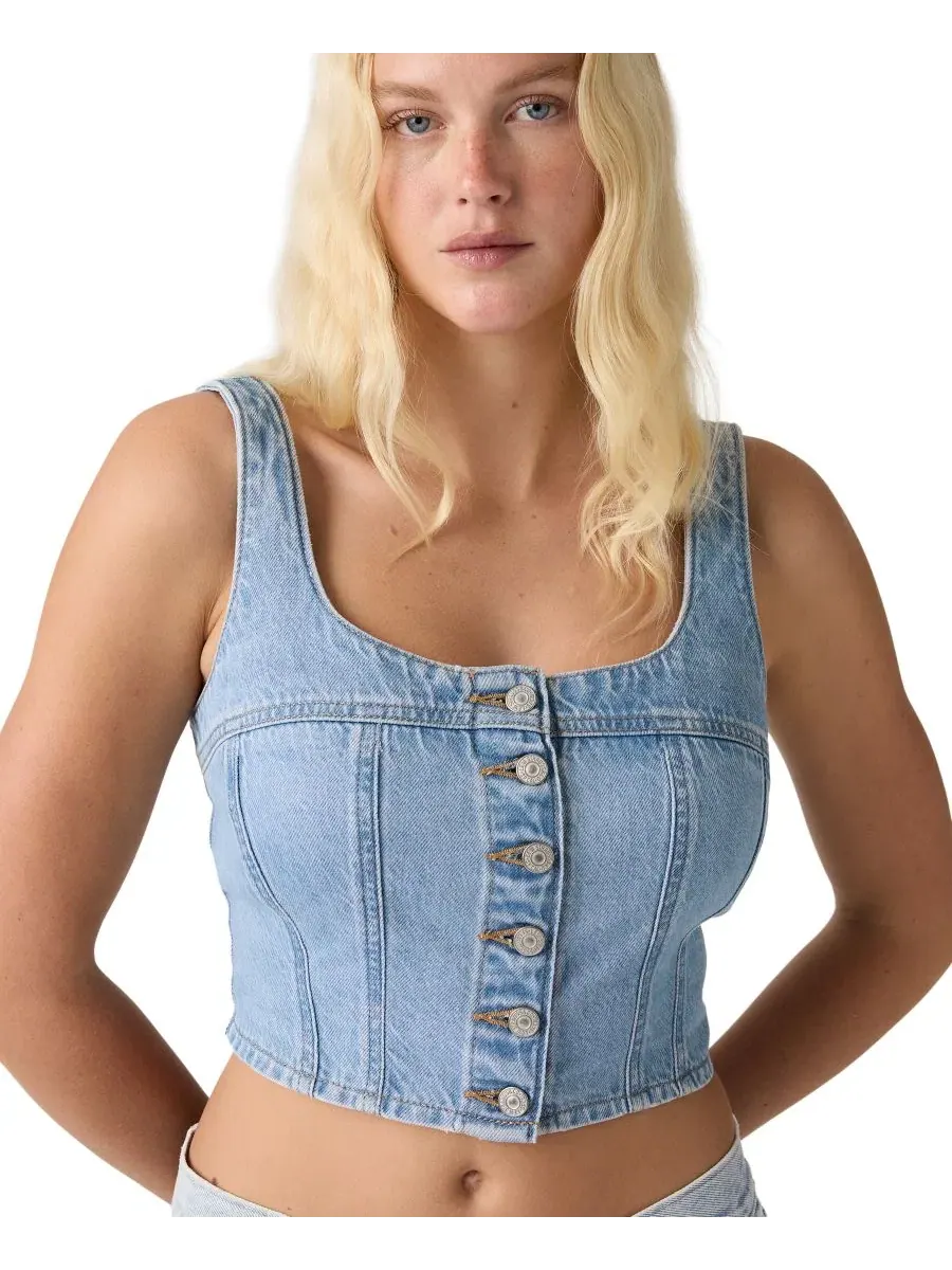 Топ джинсовый с квадратным вырезом без рукавов, модель Audra Seamed Levi's, I Will — изображение 4 из 6