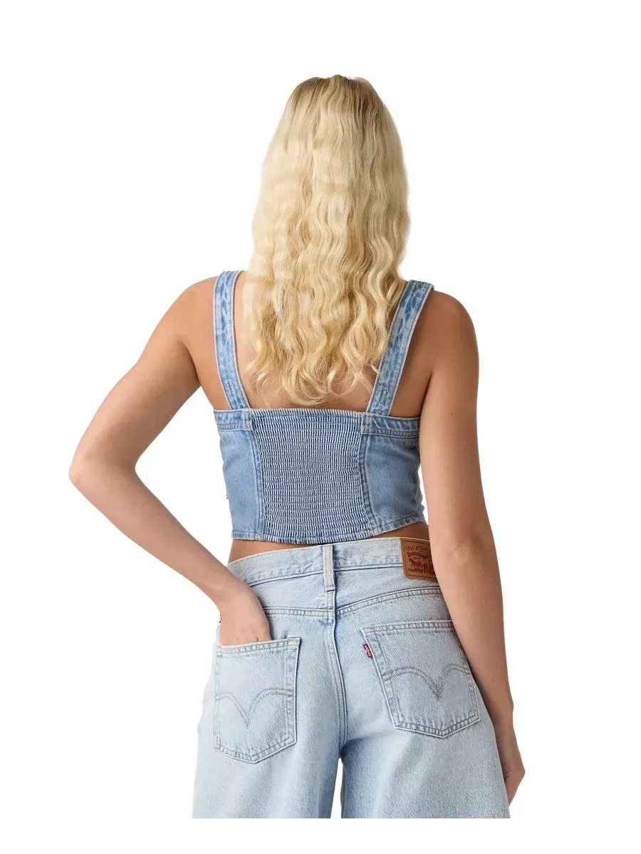 Топ джинсовый с квадратным вырезом без рукавов, модель Audra Seamed Levi's, I Will — изображение 5 из 6