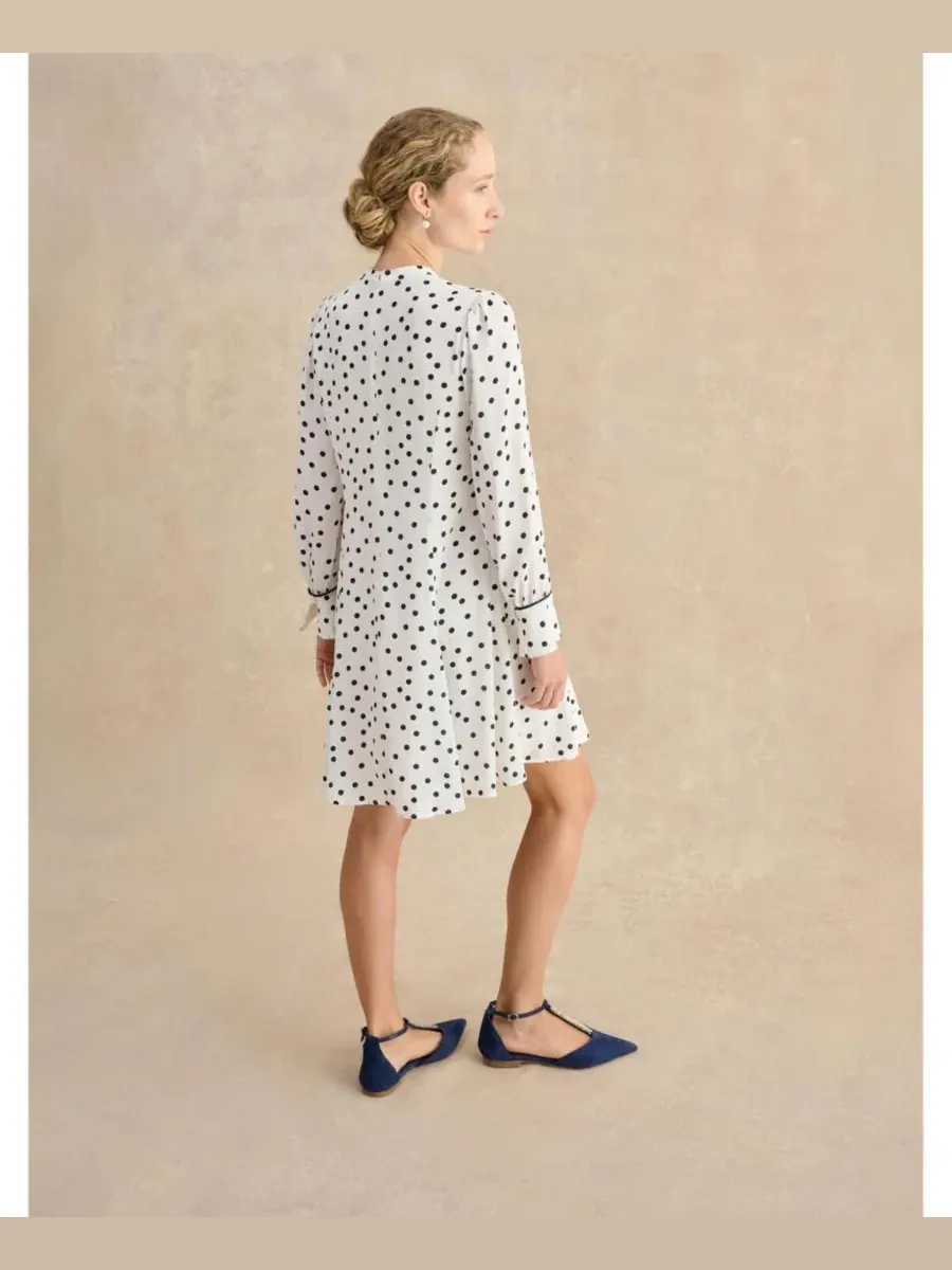 Женское мини-платье Ruth в горошек Hobbs London, Ivorymidnight — изображение 4 из 5