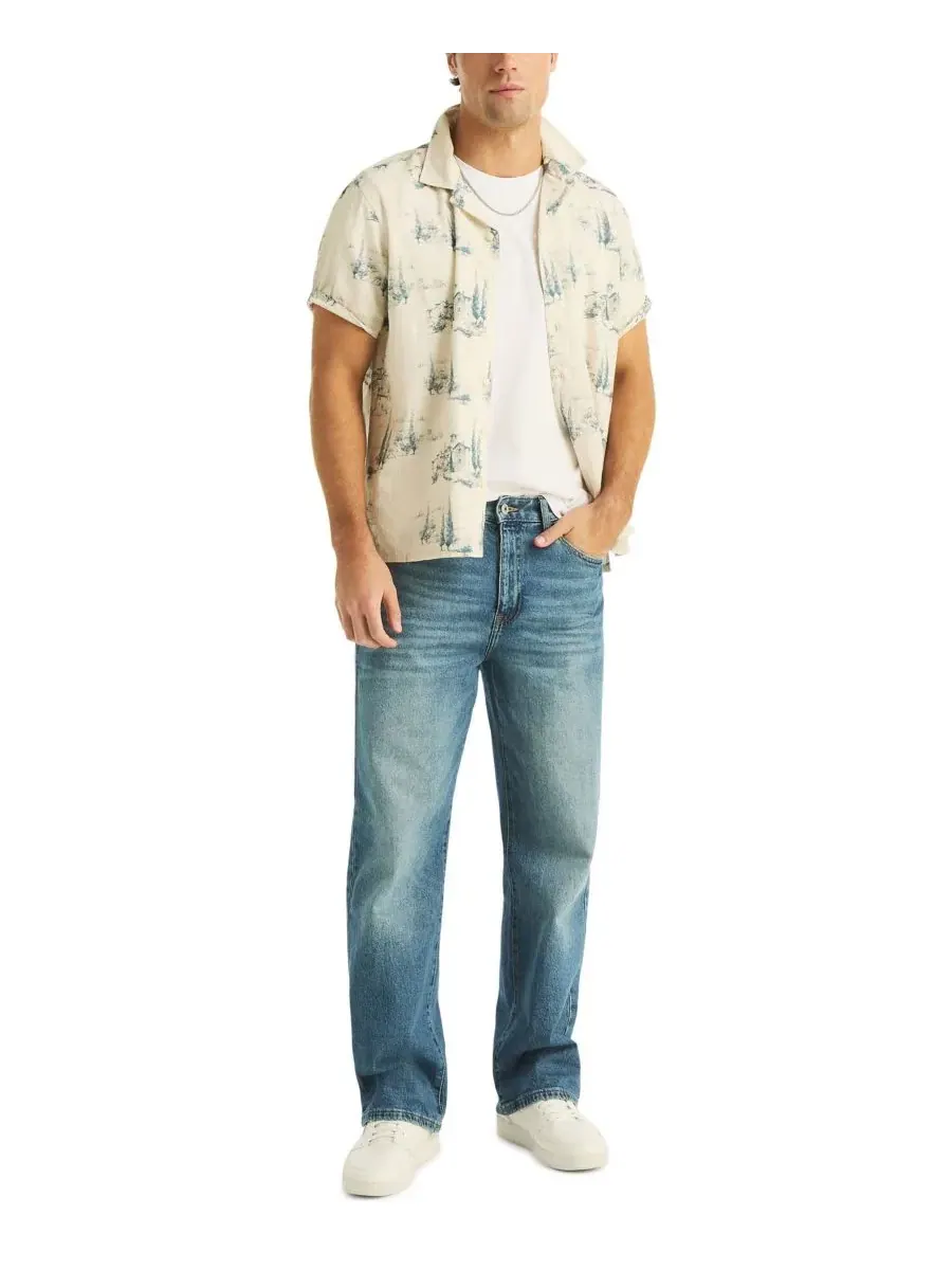 Мужская рубашка с принтом, с коротким рукавом, модель Scenic Print Nautica, Marshmallo — изображение 2 из 6