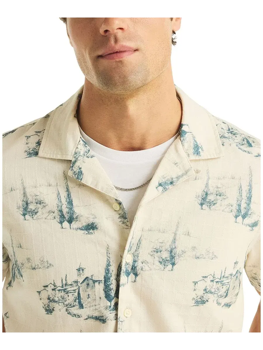 Мужская рубашка с принтом, с коротким рукавом, модель Scenic Print Nautica, Marshmallo — изображение 4 из 6
