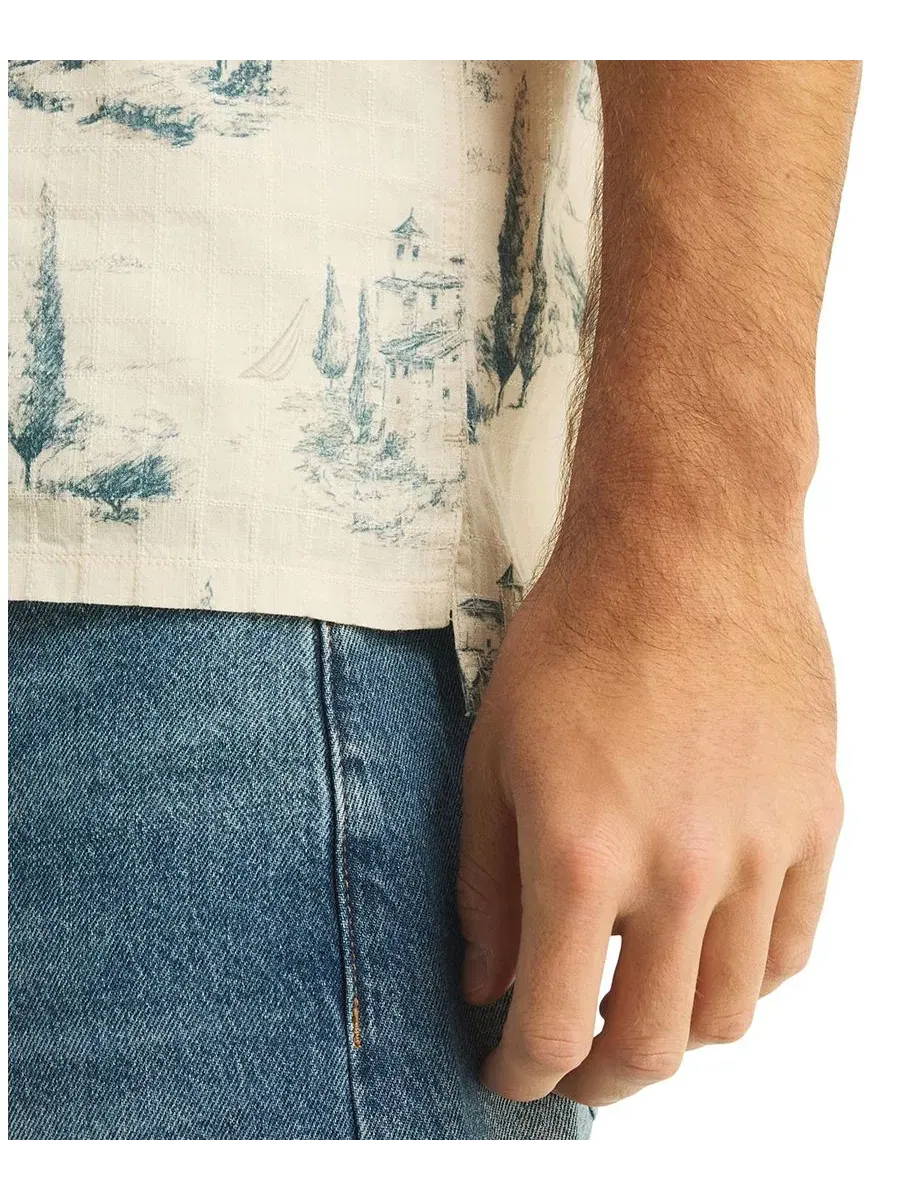 Мужская рубашка с принтом, с коротким рукавом, модель Scenic Print Nautica, Marshmallo — изображение 5 из 6