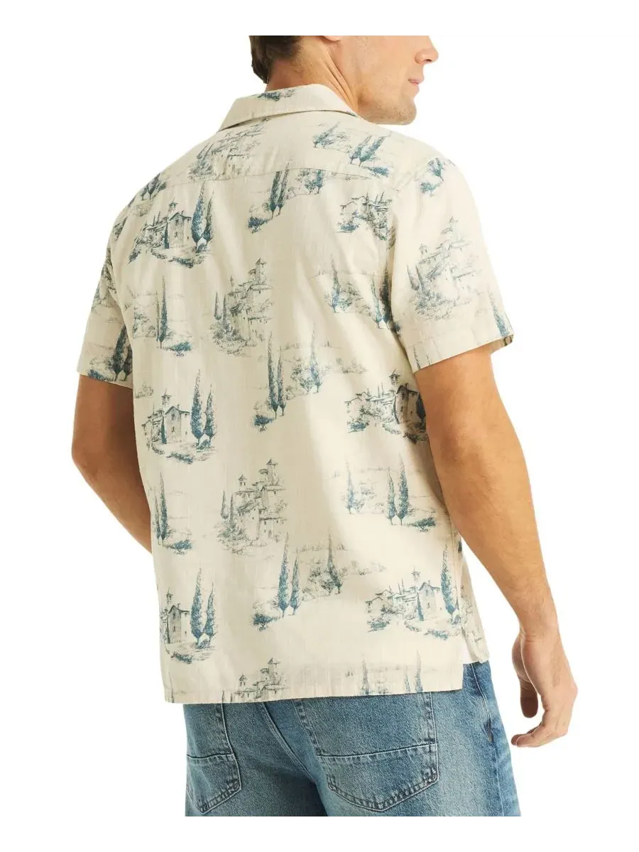Мужская рубашка с принтом, с коротким рукавом, модель Scenic Print Nautica, Marshmallo — изображение 6 из 6