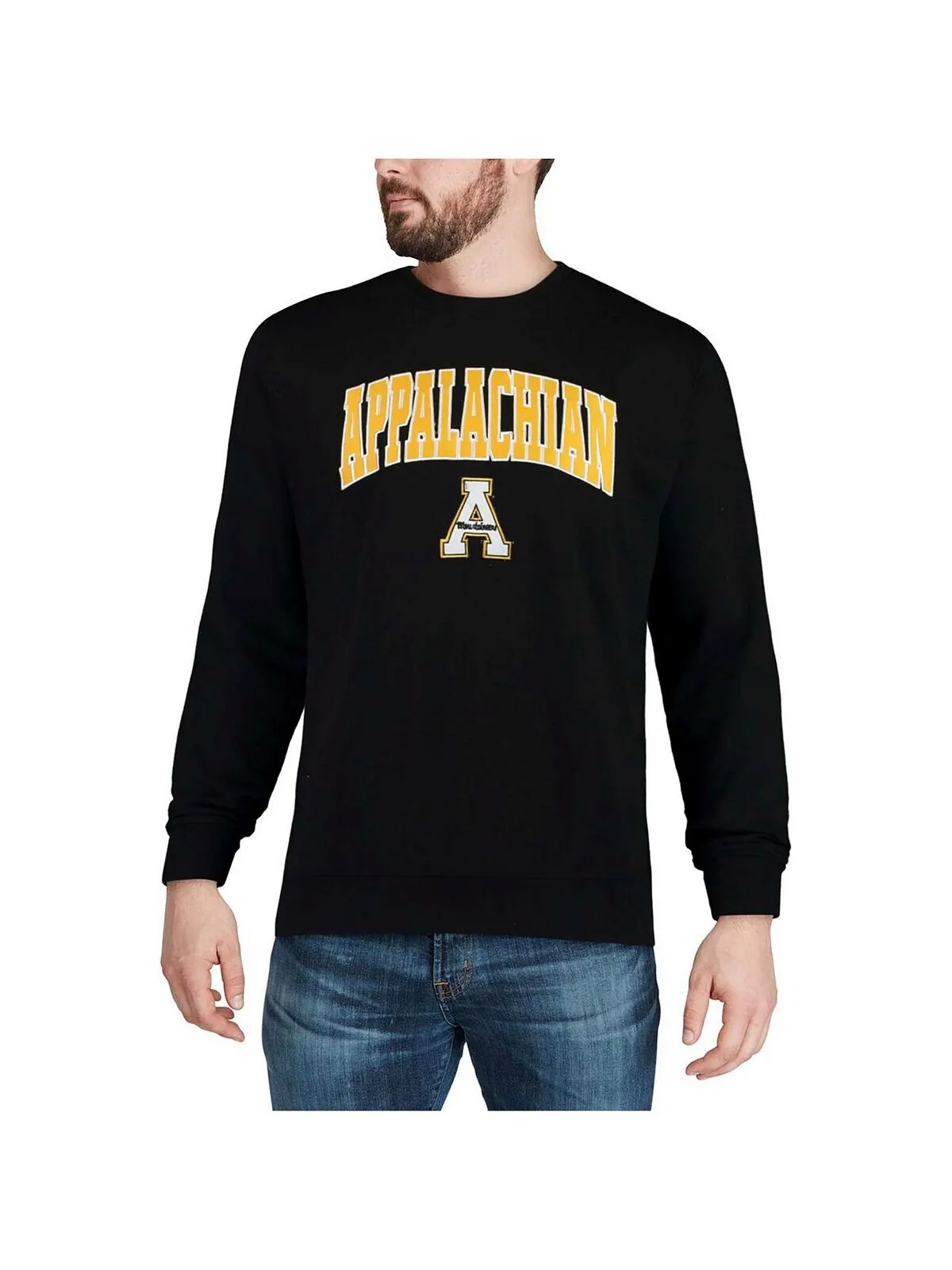 Мужская черная толстовка с круглым вырезом и логотипом appalachian state mountaineers arch logo — изображение 4 из 4, черный