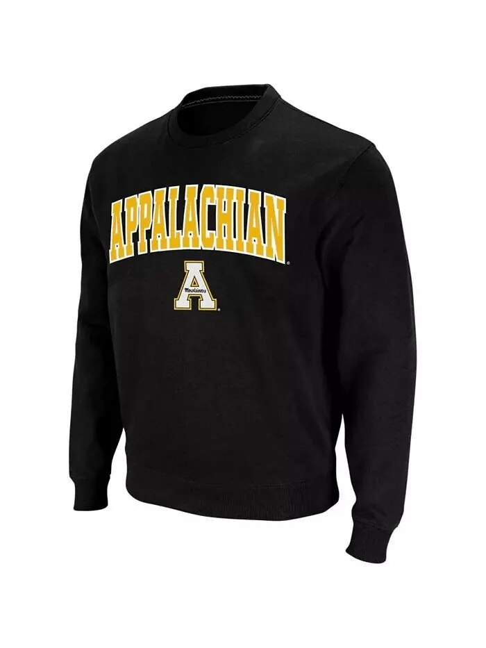 Мужская черная толстовка с круглым вырезом Appalachian State Mountaineers Arch Logo Colosseum — изображение 1 из 4