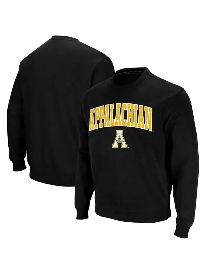 Мужская черная толстовка с круглым вырезом Appalachian State Mountaineers Arch Logo Colosseum — изображение 2 из 4