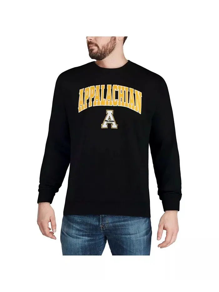 Мужская черная толстовка с круглым вырезом Appalachian State Mountaineers Arch Logo Colosseum — изображение 4 из 4