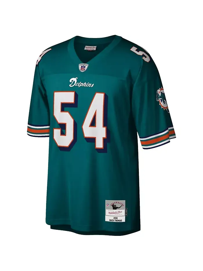 Мужская реплика джерси Zach Thomas Aqua Miami Dolphins Legacy Mitchell & Ness — изображение 3 из 3
