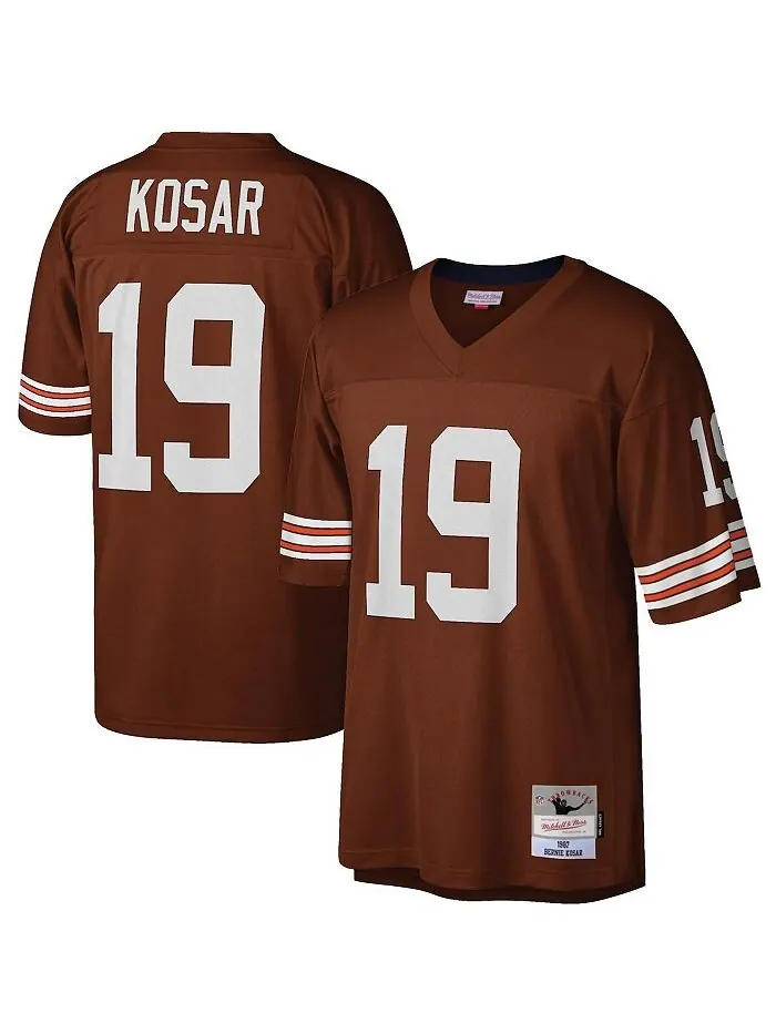 Мужская копия джерси Bernie Kosar Brown Cleveland Browns Legacy Replica Mitchell & Ness — изображение 1 из 3, коричневый
