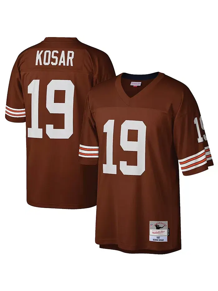 Мужская реплика джерси Cleveland Browns Legacy в коричневом цвете Bernie Kosar Mitchell & Ness — изображение 1 из 3