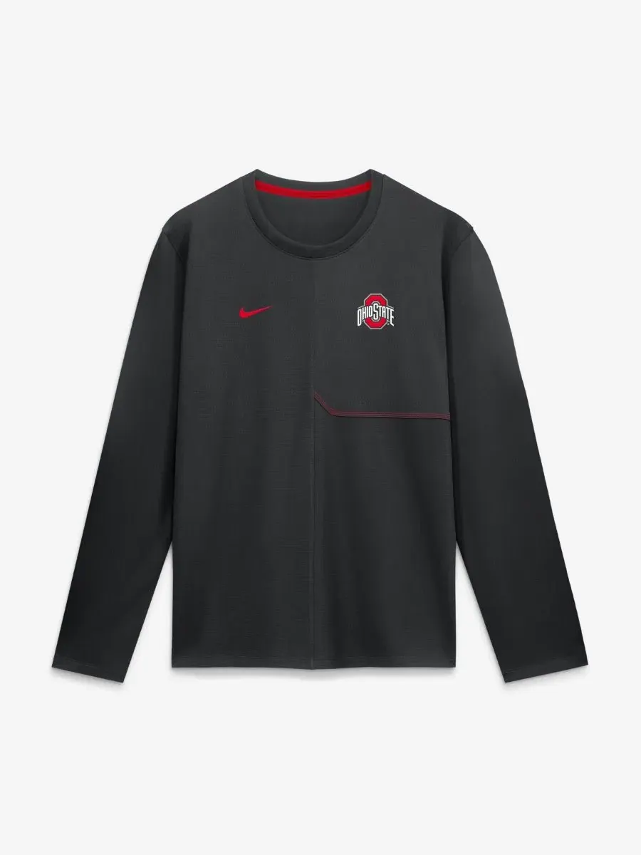 Футболка с длинным рукавом Nike Ohio State Buckeyes 2026 Sideline Coaches UV Dri-FIT — изображение 1 из 2, черный